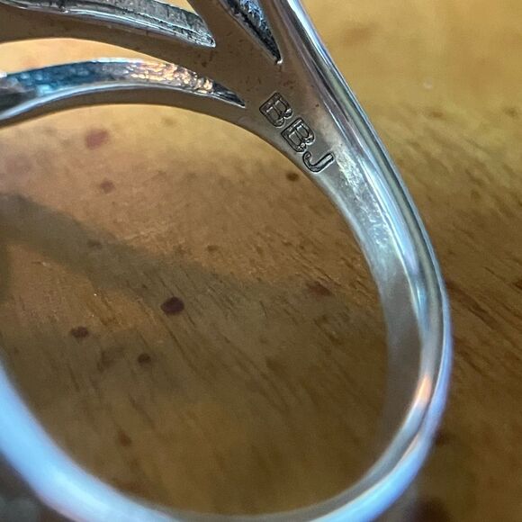 Natural Labradorite Sterling Silver Cocktail Ring Size 6 - Picture 7 of 10